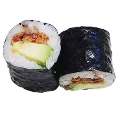 Maki aguacate con cebolla frita