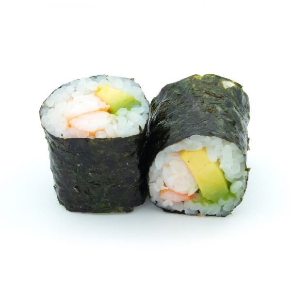 Maki gambas con aguacate