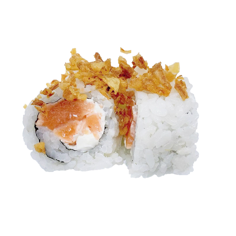 cheese salmón flameado roll